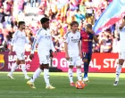 Soccer Football - LaLiga - FC Barcelona v Real Madrid - Estadi Olimpic Lluis Companys, Barcelona, Spain - May 11, 2025 Real Madrid's Jude Bellingham, Luka Modric and Endrick look dejected during the match REUTERS/Albert Gea