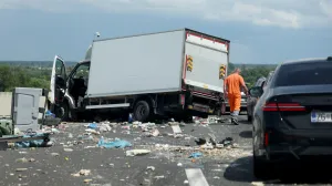 22.05.2025., Karlovac - Sudar kamiona i kombija na autocesti A1 nekoliko kilometara prije Karlovca Photo: Igor Kralj/PIXSELL/Igor Kralj/pixsell