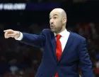 Basketball - EuroLeague Final Four - Semi Final - Olympiacos v AS Monaco - Etihad Arena, Abu Dhabi, United Arab Emirates - May 23, 2025 AS Monaco coach Vassilis Spanoulis REUTERS/Rula Rouhana
