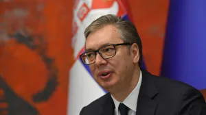 Beograd, Srbija - 13. maj 2025: Predsjednik Evropskog vijeća Antonio Costa u okviru turneje po Zapadnom Balkanu, boravi u posjeti Srbiji. Costu je u Beogradu uz državne počasti primio predsjednik Srbije Aleksandar Vučić (Amir Hamzagic - Anadolu Agency)/