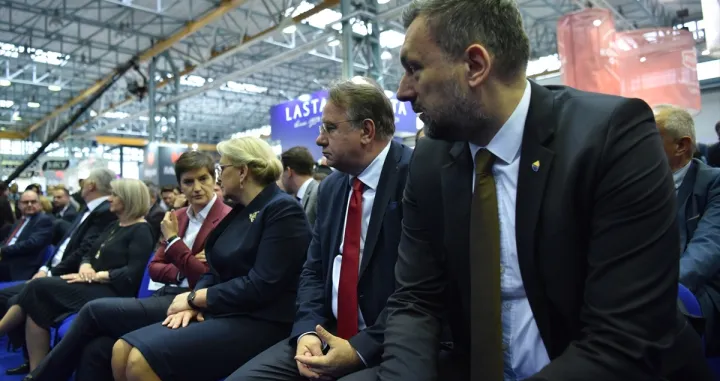 Christian Schmidt, Dragan Čović, Borjana Krišto, Ana Brnabić, Lidija Bradara, Nermin Nikšić i Elmedin Dino Konaković, Međunarodni sajam privrede u Mostaru 2023./Anadolija