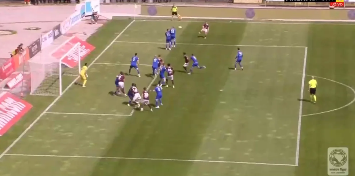 Kupre&scaron;ak je sjajno pogodio u drugoj minuti (FOTO: Screenshot - Arena Sport)