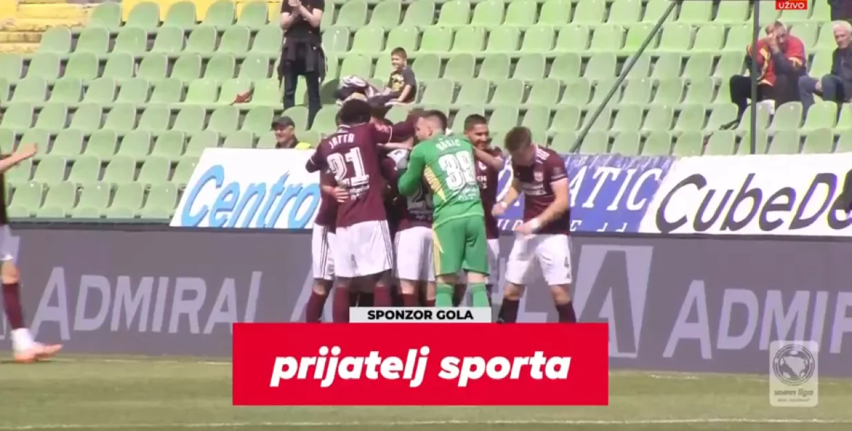 Kupre&scaron;ak je sjajno pogodio u drugoj minuti (FOTO: Screenshot - Arena Sport)