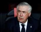 Soccer Football - Copa del Rey - Final - FC Barcelona v Real Madrid - Estadio de La Cartuja, Seville, Spain - April 26, 2025 Real Madrid coach Carlo Ancelotti looks on before the match REUTERS/Borja Suarez
