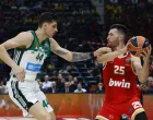 Basketball - EuroLeague Final Four - Third Place - Olympiacos v Panathinaikos - Etihad Arena, Abu Dhabi, United Arab Emirates - May 25, 2025 Olympiacos' Alec Peters in action with Panathinaikos' Konstantinos Mitoglou REUTERS/Rula Rouhana