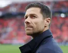 epa10290160 Leverkusen's head coach Xabi Alonso reacts before the German Bundesliga soccer match between Bayer 04 Leverkusen and Union Berlin in Leverkusen, Germany, 06 November 2022. EPA/RONALD WITTEK CONDITIONS - ATTENTION: The DFL regulations prohibit any use of photographs as image sequences and/or quasi-video.