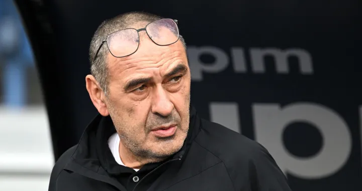 epa10395799 Lazio coach Maurizio Sarri before the Italian Serie A soccer match etween SS Lazio and Empoli FC at Olimpico Stadium in Rome, Italy, 08 January 2023. EPA/CLAUDIO PERI