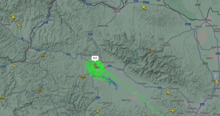 Avion EUFOR-a iznad Prijedora/FlightRadar/Flight Radar