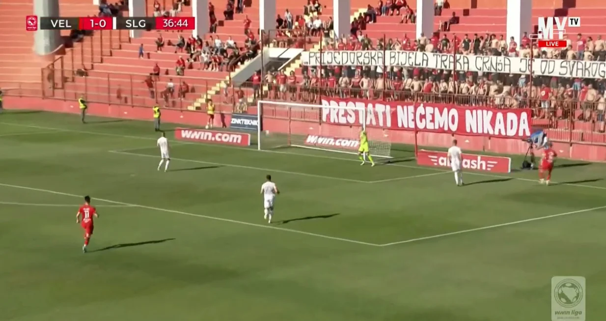 Drugi gol Haskića protiv Sloge (FOTO: Screenshot)