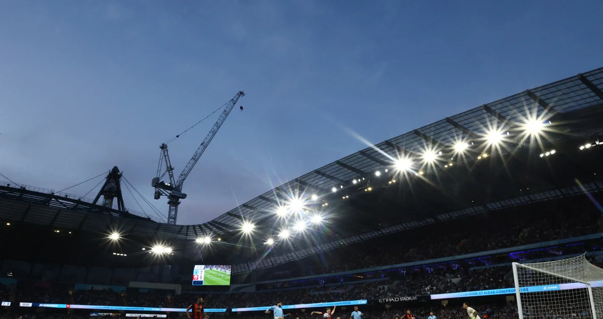Soccer Football - Premier League - Manchester City v AFC Bournemouth - Etihad Stadium, Manchester, Britain - May 20, 2025 General view during the match Action Images via Reuters/Lee Smith EDITORIAL USE ONLY. NO USE WITH UNAUTHORIZED AUDIO, VIDEO, DATA, FIXTURE LISTS, CLUB/LEAGUE LOGOS OR 'LIVE' SERVICES. ONLINE IN-MATCH USE LIMITED TO 120 IMAGES, NO VIDEO EMULATION. NO USE IN BETTING, GAMES OR SINGLE CLUB/LEAGUE/PLAYER PUBLICATIONS. PLEASE CONTACT YOUR ACCOUNT REPRESENTATIVE FOR FURTHER DETAILS..