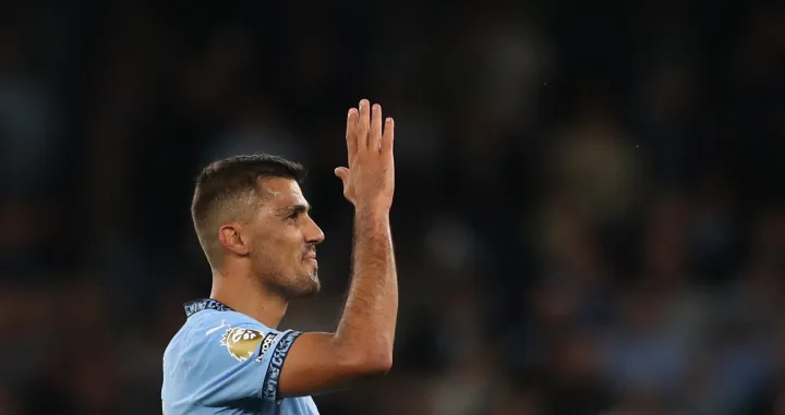 Soccer Football - Premier League - Manchester City v AFC Bournemouth - Etihad Stadium, Manchester, Britain - May 20, 2025 Manchester City's Rodri celebrates after the match REUTERS/Scott Heppell EDITORIAL USE ONLY. NO USE WITH UNAUTHORIZED AUDIO, VIDEO, DATA, FIXTURE LISTS, CLUB/LEAGUE LOGOS OR 'LIVE' SERVICES. ONLINE IN-MATCH USE LIMITED TO 120 IMAGES, NO VIDEO EMULATION. NO USE IN BETTING, GAMES OR SINGLE CLUB/LEAGUE/PLAYER PUBLICATIONS. PLEASE CONTACT YOUR ACCOUNT REPRESENTATIVE FOR FURTHER DETAILS..