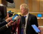 FILE PHOTO: Dutch far-right leader Geert Wilders speaks to media in The Hague, Netherlands after polls closed in an EU election on June 6, 2024. REUTERS/Lewis Macdonald/File Photo/Lewis Macdonald
