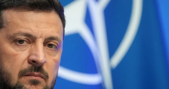 Ukraine's President Volodymyr Zelenskiy attends a press conference, on the day of the NATO Bucharest Nine (B9) meeting, in Vilnius, Lithuania, June 2, 2025. REUTERS/Ints Kalnins  TPX IMAGES OF THE DAY/Ints Kalnins