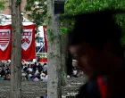 Graduating students and their families gather for Class Day Exercises, part of Harvard University's 374th Commencement, in Cambridge, Massachusetts, U.S., May 28, 2025. REUTERS/Brian Snyder/Brian Snyder