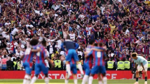 Soccer Football - FA Cup - Final - Crystal Palace v Manchester City - Wembley Stadium, London, Britain - May 17, 2025 Crystal Palace fans celebrate winning the FA Cup REUTERS/David Klein  TPX IMAGES OF THE DAY