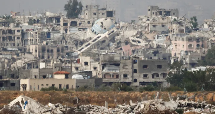 FILE PHOTO: A general view of destruction in North Gaza, as seen from the Israeli side of the Israel-Gaza border, May 17, 2025. REUTERS/Amir Cohen/File Photo/Amir Cohen
