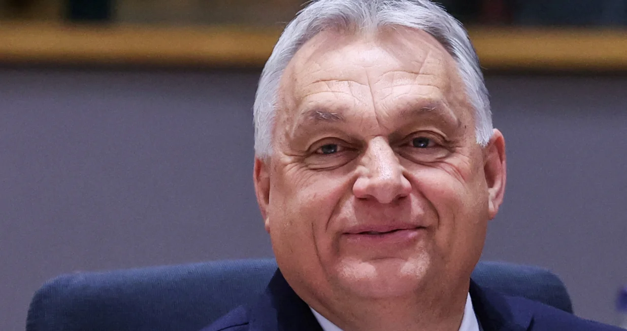 FILE PHOTO: Hungarian Prime Minister Viktor Orban reacts, on the day of a European Union summit in Brussels, Belgium March 20, 2025. REUTERS/Yves Herman/File Photo/Yves Herman