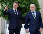 French President Emmanuel Macron and Brazilian President Luiz Inacio Lula da Silva walk after a press conference at the Elysee Palace in Paris, France, 05 June 2025. CHRISTOPHE PETIT TESSON/Pool via REUTERS/Christophe Petit Tesson
