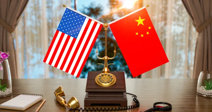 Amerika, Kina, Kinezi ilustracija, zastave/