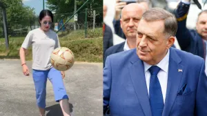 Jelena Trivić i Milorad Dodik (FOTO: Screenshot/Oslobođenje)