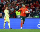 Soccer Football - Nations League - Final - Portugal v Spain - Allianz Arena, Munich, Germany - June 8, 2025 Portugal's Cristiano Ronaldo celebrates scoring their second goal REUTERS/Kai Pfaffenbach