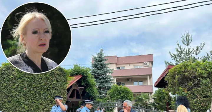 Kuća Milana Miličevića, predsjednik SDS-a, gradonačelnik Teslića, MUP RS ispred kuće, akcija blok, hapšenje, Teslić, SDS-ovci ispred kuće//