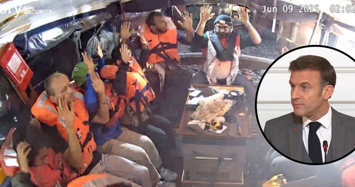 Aktivisti na humanitarnom brodu Madleen; Emmanuel Macron//