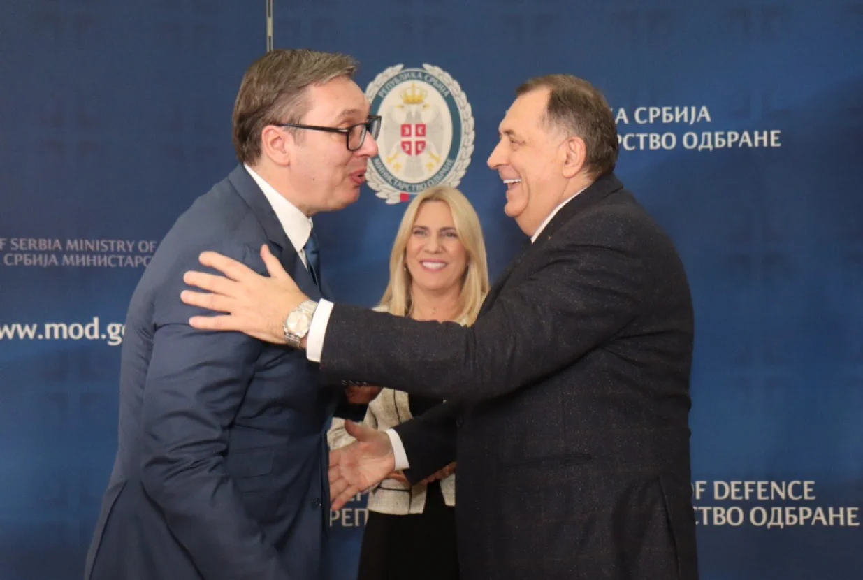 Aleksandar Vučić, Milorad Dodik i Željka Cvijanović/