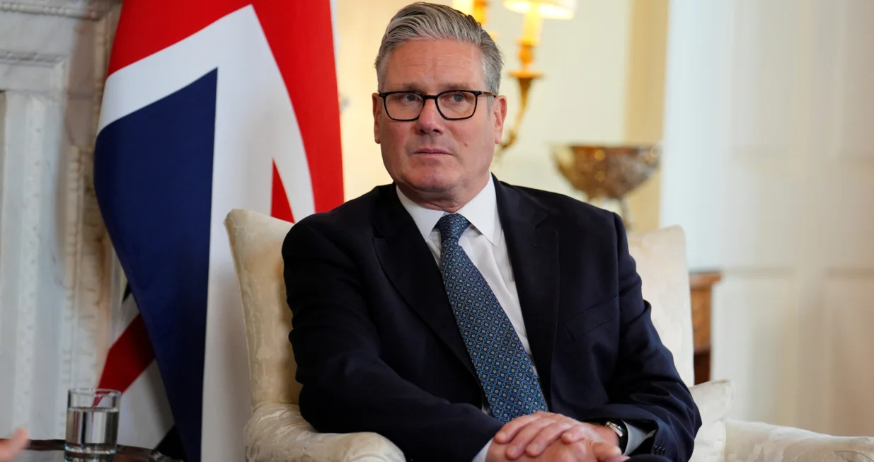 British Prime Minister Keir Starmer meets NATO Secretary General Mark Rutte (not pictured), in London, Britain. Picture date: Monday June 9, 2025. Jordan Pettitt/Pool via REUTERS/Jordan Pettitt