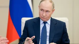 Russian President Vladimir Putin chairs a meeting of the Presidential Council for Strategic Development and National Projects at the Novo-Ogaryovo state residence outside Moscow, Russia June 6, 2025. Sputnik/Gavriil Grigorov/Pool via REUTERS ATTENTION EDITORS - THIS IMAGE WAS PROVIDED BY A THIRD PARTY./Gavriil Grigorov