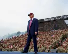U.S. President Donald Trump walks onstage as he holds a rally to mark the U.S. Army anniversary, in Fort Bragg, North Carolina, U.S., June 10, 2025. REUTERS/Evelyn Hockstein/Evelyn Hockstein