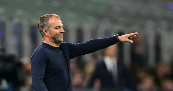 FILE PHOTO: Soccer Football - Champions League - Semi Final - Second Leg - Inter Milan v FC Barcelona - San Siro, Milan, Italy - May 6, 2025 FC Barcelona coach Hansi Flick REUTERS/Daniele Mascolo/File Photo