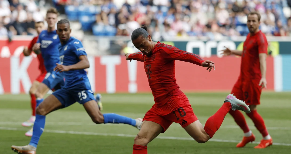 Soccer Football - Bundesliga - TSG 1899 Hoffenheim v Bayern Munich - PreZero Arena, Sinsheim, Germany - May 17, 2025 Bayern Munich's Leroy Sane in action REUTERS/Heiko Becker DFL REGULATIONS PROHIBIT ANY USE OF PHOTOGRAPHS AS IMAGE SEQUENCES AND/OR QUASI-VIDEO.