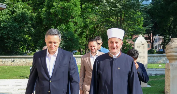 Denis Bećirović i muftija goraždanski Remzija-ef. Pitić u Foči//