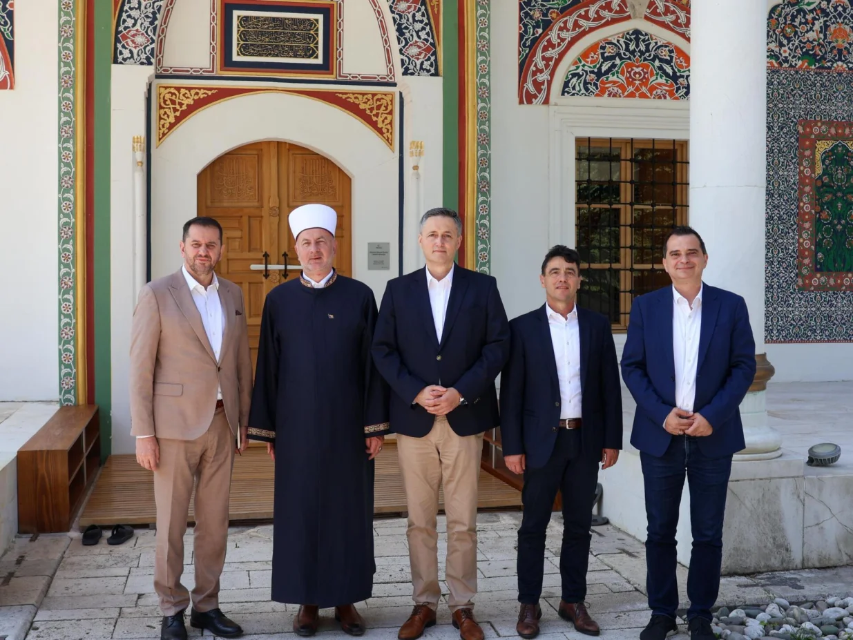 Denis Bećirović i muftija goraždanski Remzija-ef. Pitić u Foči//