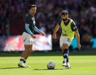 Soccer Football - FA Cup - Final - Crystal Palace v Manchester City - Wembley Stadium, London, Britain - May 17, 2025 Manchester City's Jack Grealish and Josko Gvardiol during the warm up before the match REUTERS/David Klein