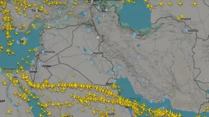 Nebo iznad Irana i Iraka/Flightradar24