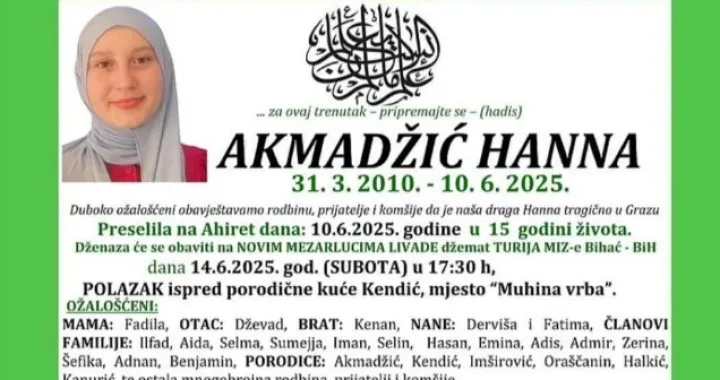 Hanna Akmadžić, žrtva masakra u Grazu/