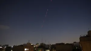 Army air defence firing is seen following the Israeli strike in Tehran, Iran, June 13, 2025. Majid Asgaripour/WANA (West Asia News Agency) via REUTERS ATTENTION EDITORS - THIS PICTURE WAS PROVIDED BY A THIRD PARTY/Majid Asgaripour
