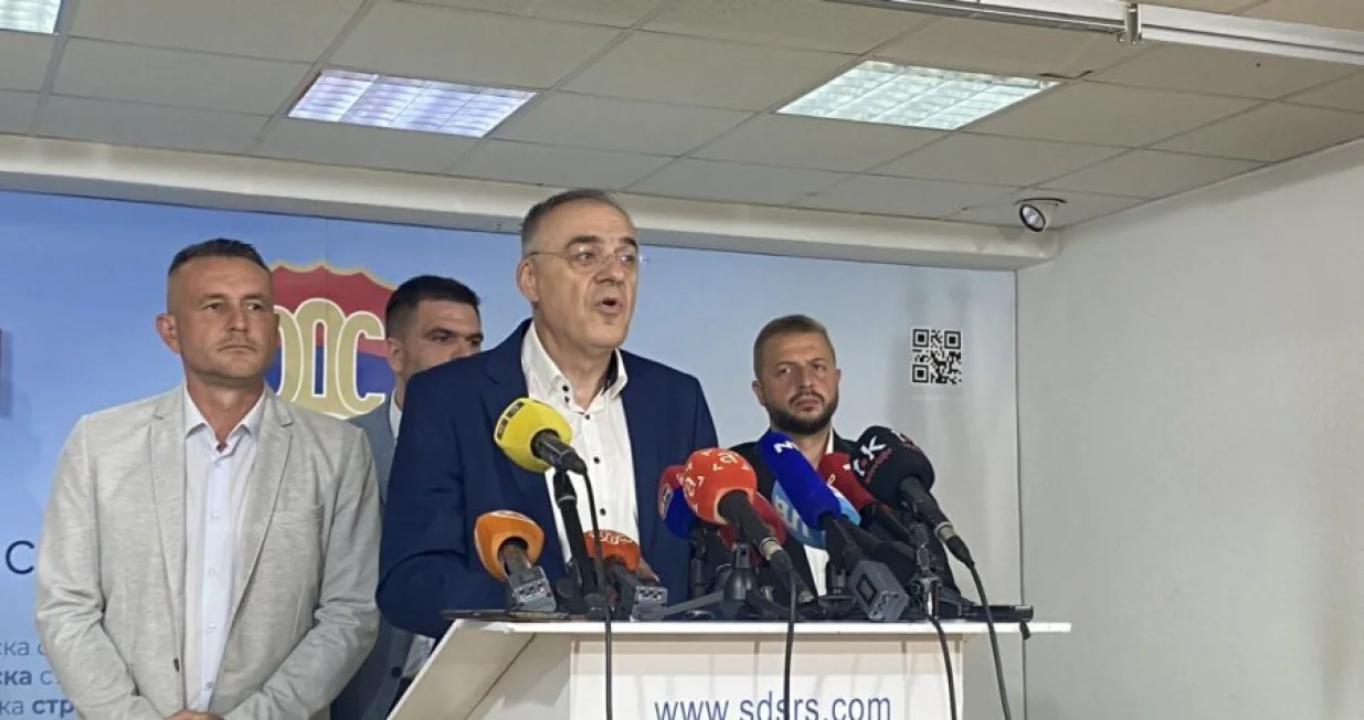 Milan Miličević, predsjednik SDS-a, press u Banjaluci/