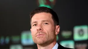 Soccer Football - Real Madrid unveil new coach Xabi Alonso - Ciudad Real Madrid, Valdebebas, Madrid, Spain - May 26, 2025 Real Madrid new coach Xabi Alonso during the unveiling press conference REUTERS/Juan Medina