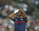 epa09990145 Mathys Tel of France reacts during the UEFA European Under-17 Championship final soccer match between France and The Netherlands in Netanya, Israel, 01 June 2022. EPA/ABIR SULTAN