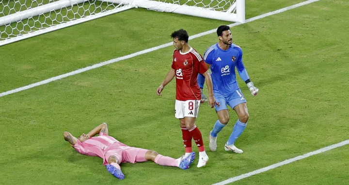 Soccer Football - Club World Cup - Group A - Al Ahly v Inter Miami CF - Hard Rock Stadium, Miami Gardens, Florida, U.S. - June 14, 2025 Inter Miami CF's Luis Suarez reacts after missing a chance to score REUTERS/Marco Bello