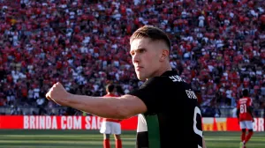 FILE PHOTO: Soccer Football - Taca de Portugal - Final - Benfica v Sporting CP - Estadio Nacional do Jamor, Lisbon, Portugal - May 25, 2025 Sporting CP's Viktor Gyokeres celebrates scoring their first goal REUTERS/Pedro Rocha/File Photo