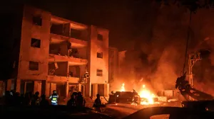Firefighters and rescue personnel work at an impact site following missile attack from Iran on Israel, in Haifa, Israel, June 15, 2025. REUTERS/Rami Shlush ISRAEL OUT. NO COMMERCIAL OR EDITORIAL SALES IN ISRAEL/Rami Shlush