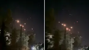 Iranske rakete padaju na Izrael. snimak iz Damaska/Prtsc