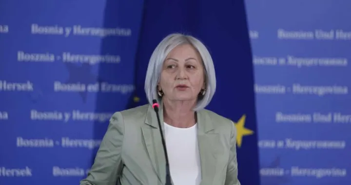 Borjana Krišto, predsjedavajuća Vijeća ministara BiH, obraćanje nakon sjednice/Fena