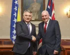 Minister of State (Minister for the House of Lords)Lord Coaker, meets with The Bosnian Presidents, Denis Bećirović and Željko Komšić at Mod Main Building London/Cpl Tim Hammond