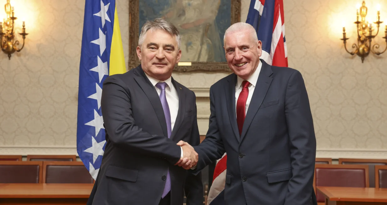Minister of State (Minister for the House of Lords)Lord Coaker, meets with The Bosnian Presidents, Denis Bećirović and Željko Komšić at Mod Main Building London/Cpl Tim Hammond