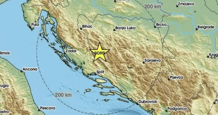 Epicentar na zapadu BiH/Emsc